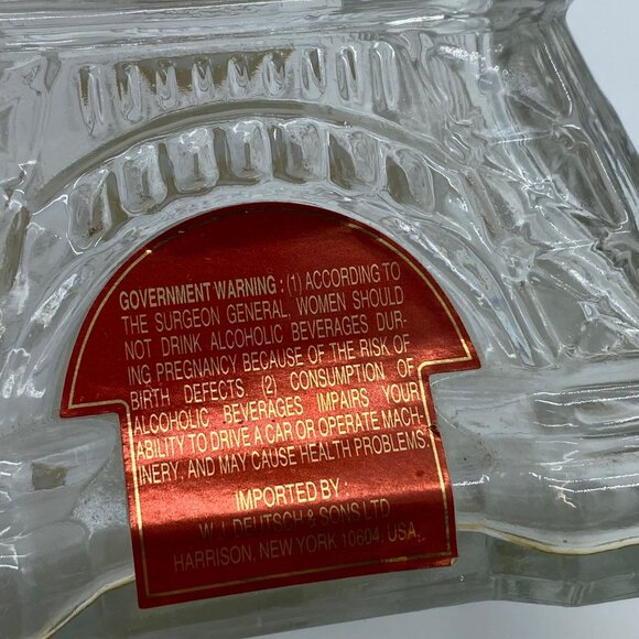 Vintage Eiffel Tower Shaped Glass Bottle Decanter 14" Barware With Ribbon Accent - Picture 16 of 16